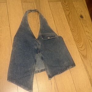 Fashion Nova Denim Halter Top (size Medium)